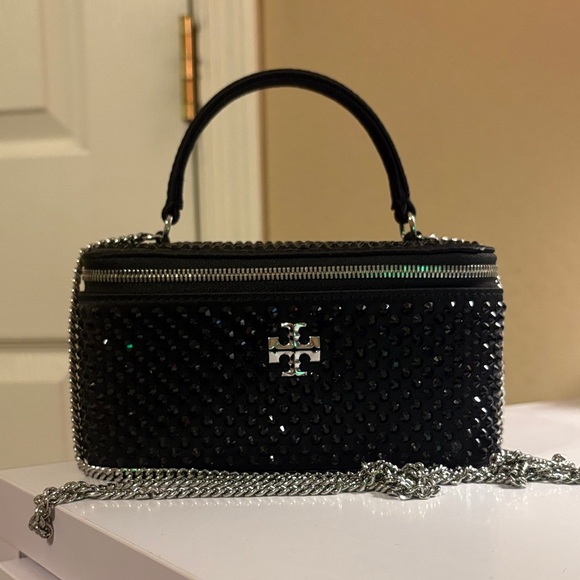 Tory Burch Handbags - NEW Tory Burch Kira Embellished Satin Vanity Case